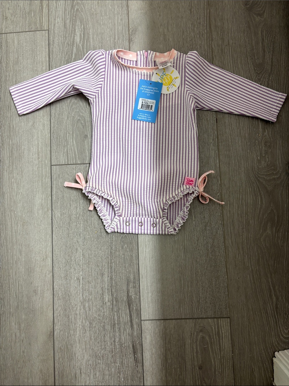 NWT Lilac seersucker one piece rash guard